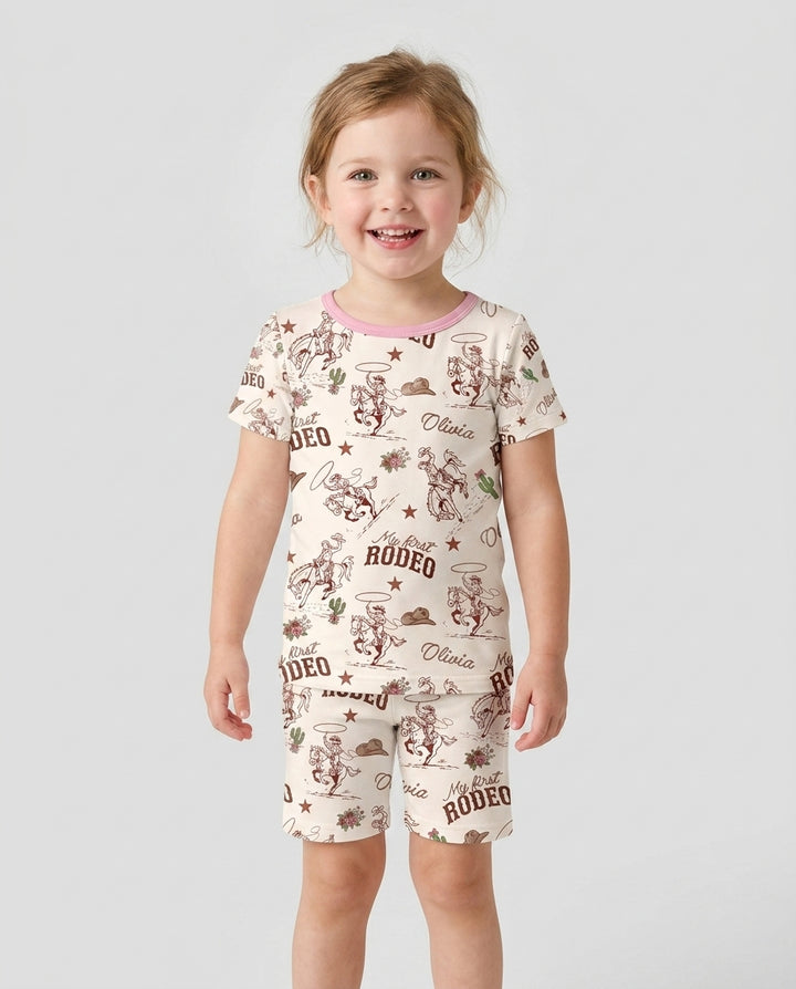 Schlafanzug-Set zweiteilig, kurze Ärmel, kurze Hose, Bambus
