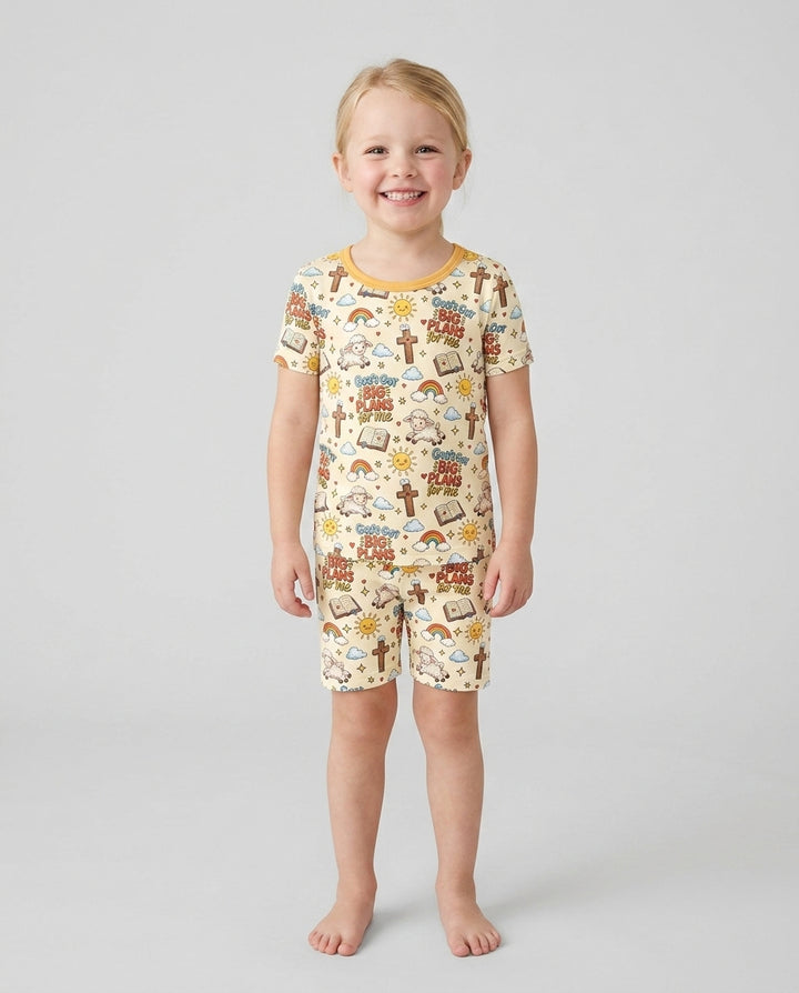 Template Zweiteiliges Pyjama-Set mit kurzen Ärmeln und Shorts