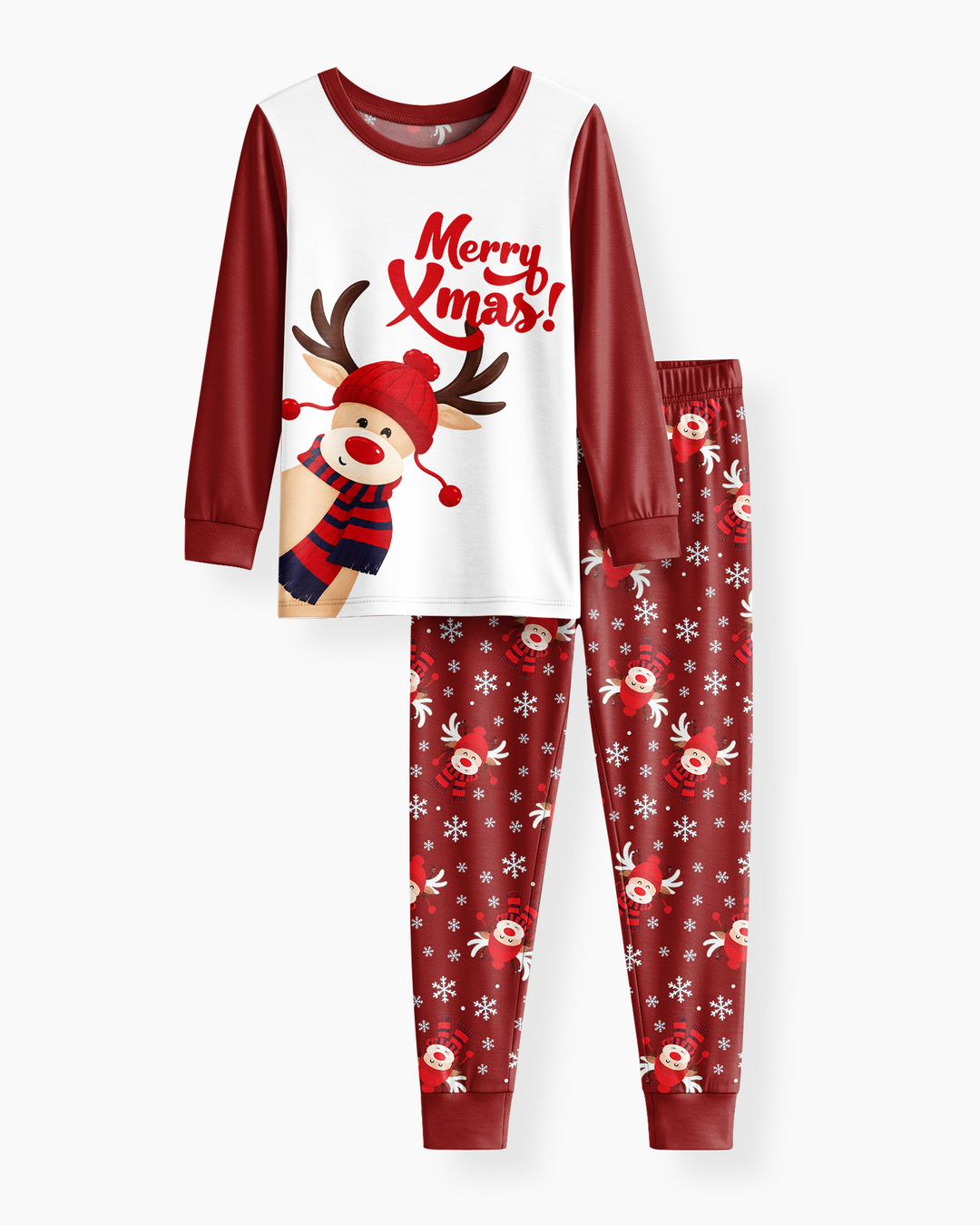 Merry Reindeer Nights Bamboo Two Piece Long Sleeve Pajama Set
