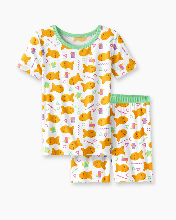 Schlafanzug-Set zweiteilig, kurze Ärmel, kurze Hose, Bambus