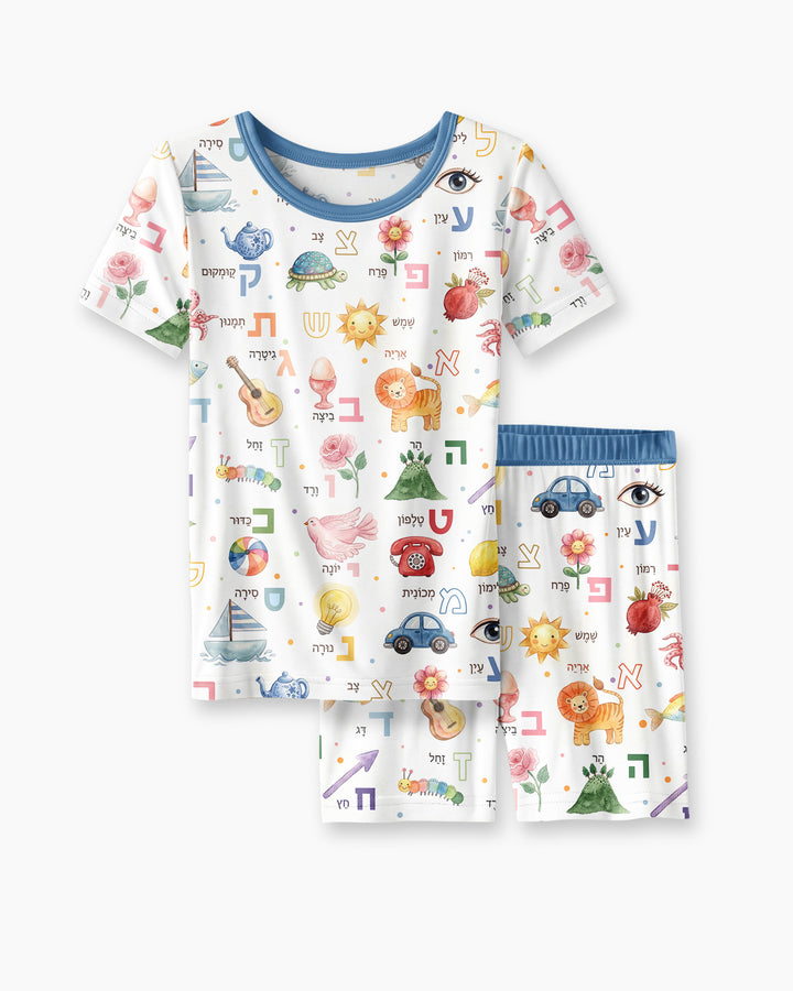 Template Zweiteiliges Pyjama-Set mit kurzen Ärmeln und Shorts
