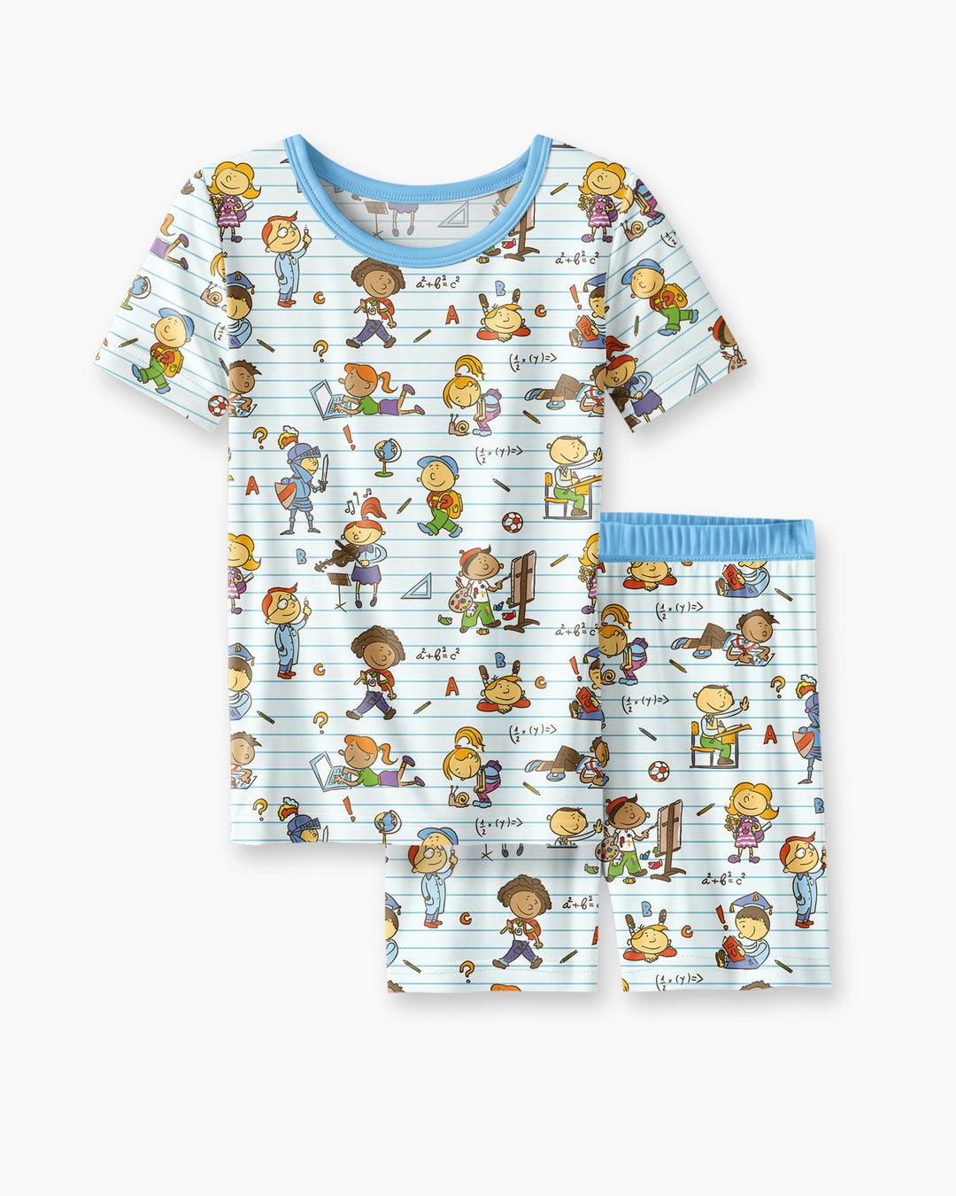 Template Zweiteiliges Pyjama-Set mit kurzen Ärmeln und Shorts