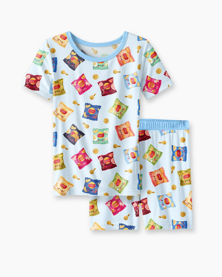 Schlafanzug-Set zweiteilig, kurze Ärmel, kurze Hose, Bambus