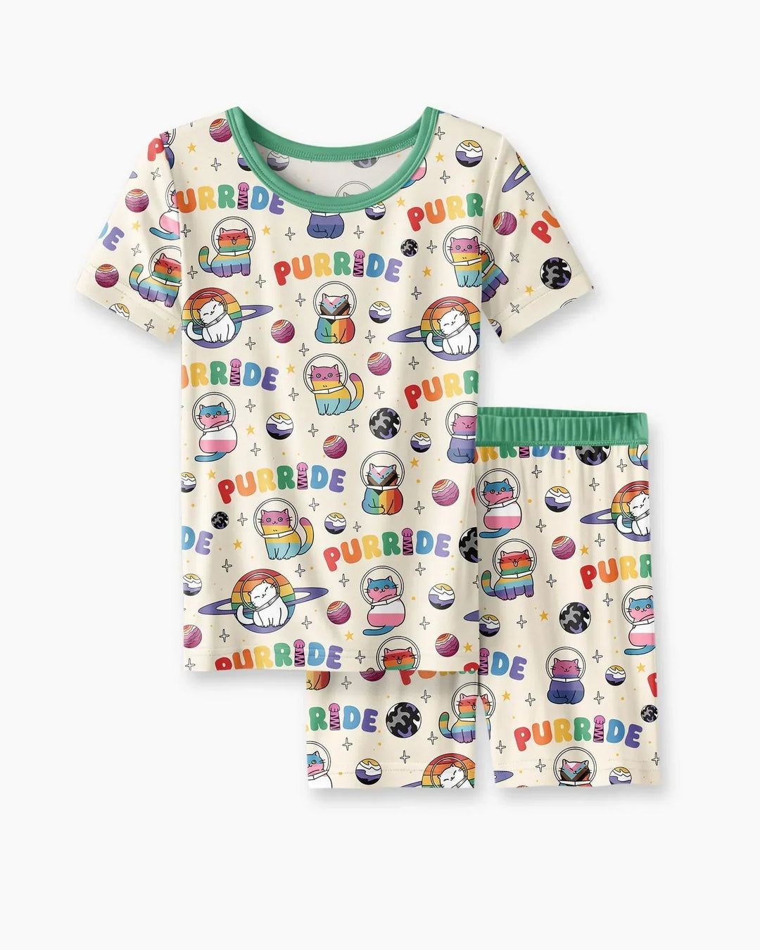 Schlafanzug-Set zweiteilig, kurze Ärmel, kurze Hose, Bambus