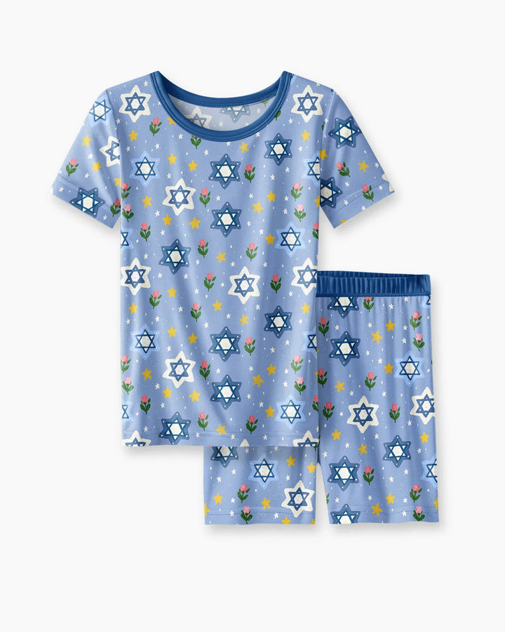 Schlafanzug-Set zweiteilig, kurze Ärmel, kurze Hose, Bambus