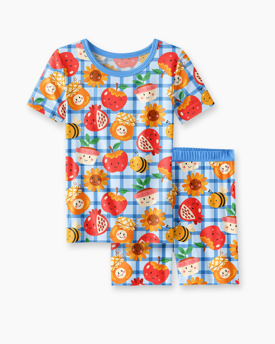 Schlafanzug-Set zweiteilig, kurze Ärmel, kurze Hose, Bambus
