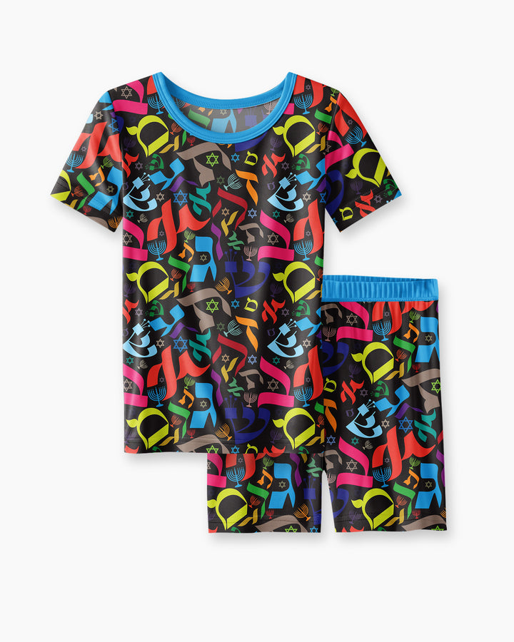 Schlafanzug-Set zweiteilig, kurze Ärmel, kurze Hose, Bambus