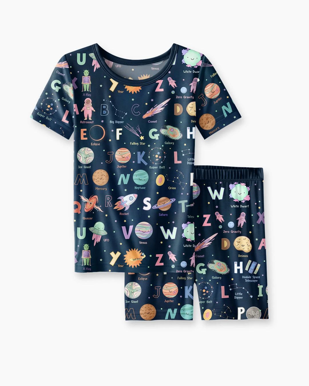 Schlafanzug-Set zweiteilig, kurze Ärmel, kurze Hose, Bambus