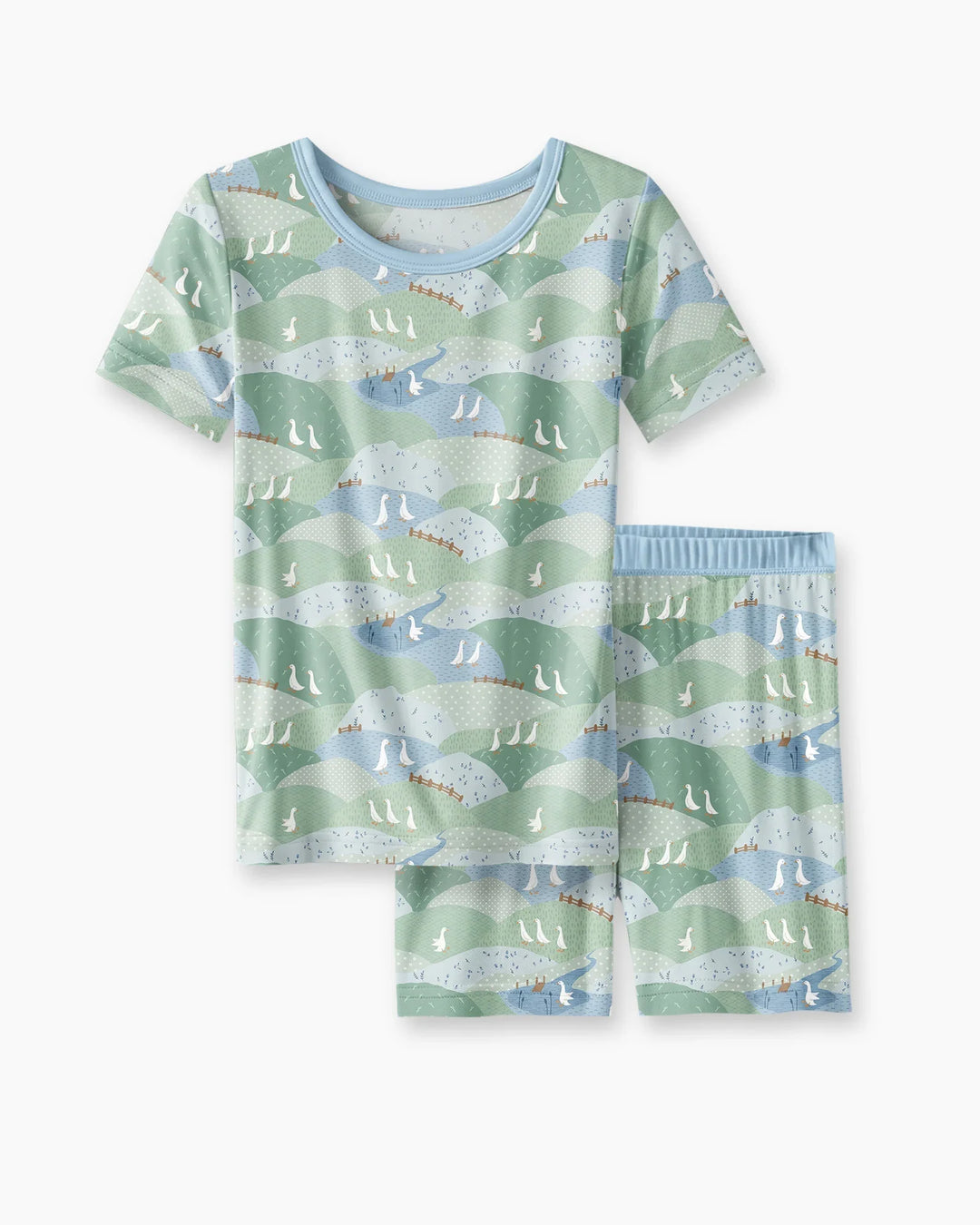 Schlafanzug-Set zweiteilig, kurze Ärmel, kurze Hose, Bambus