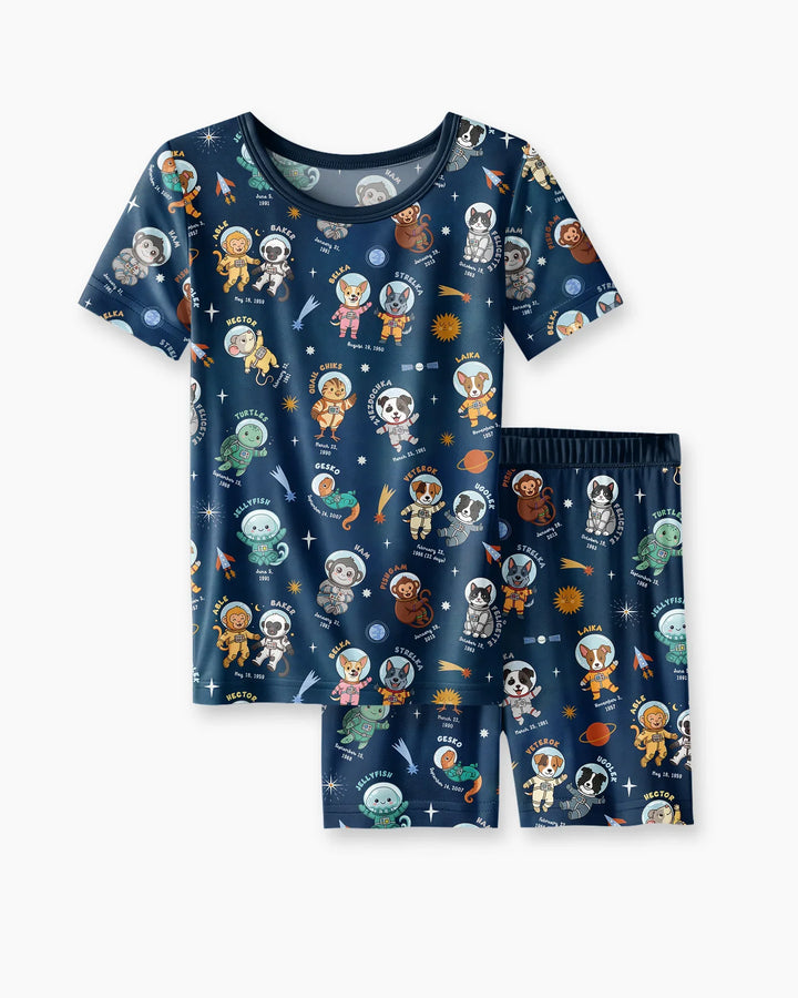Schlafanzug-Set zweiteilig, kurze Ärmel, kurze Hose, Bambus