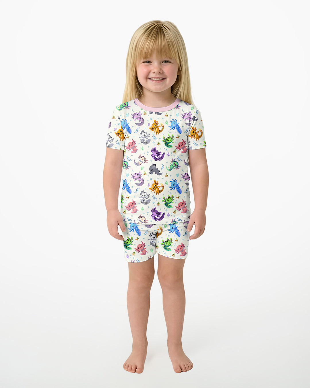 Schlafanzug-Set zweiteilig, kurze Ärmel, kurze Hose, Bambus