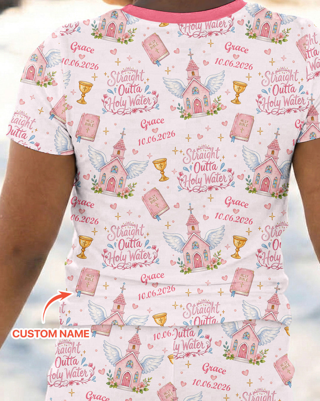 Zweiteiliges, kurzärmliges Pyjama-Set mit Marienkäfern