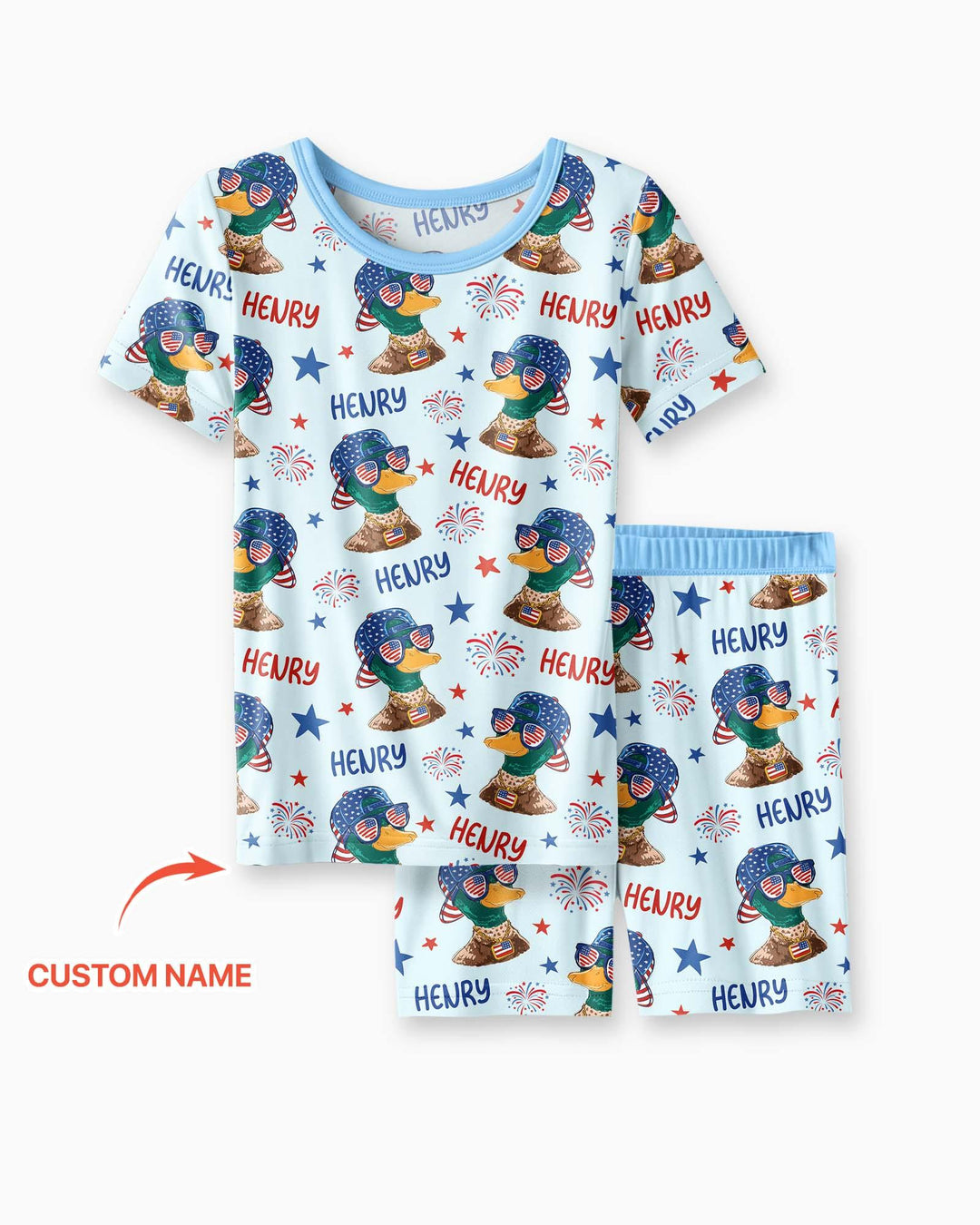 Schlafanzug-Set zweiteilig, kurze Ärmel, kurze Hose, Bambus