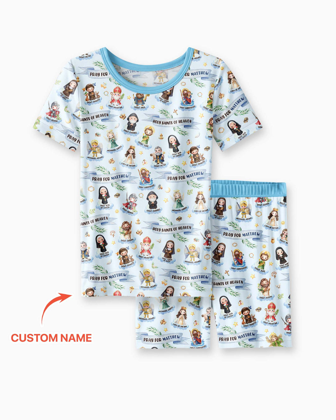 Zweiteiliges Pyjama-Set mit kurzen Ärmeln und Shorts im Sommer-Design