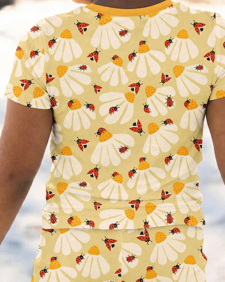 Zweiteiliges, kurzärmliges Pyjama-Set mit Marienkäfern