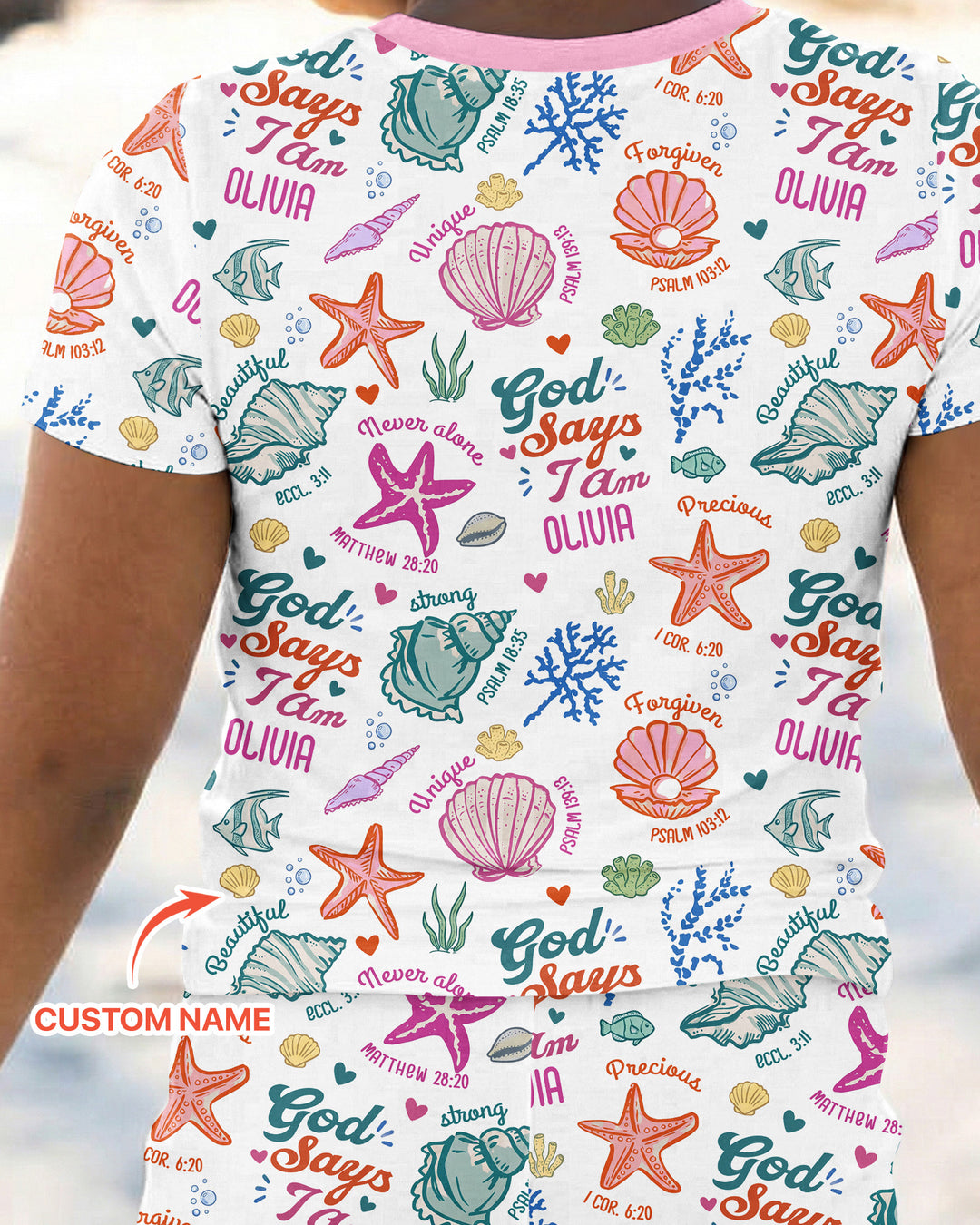 Zweiteiliges, kurzärmliges Pyjama-Set mit Marienkäfern