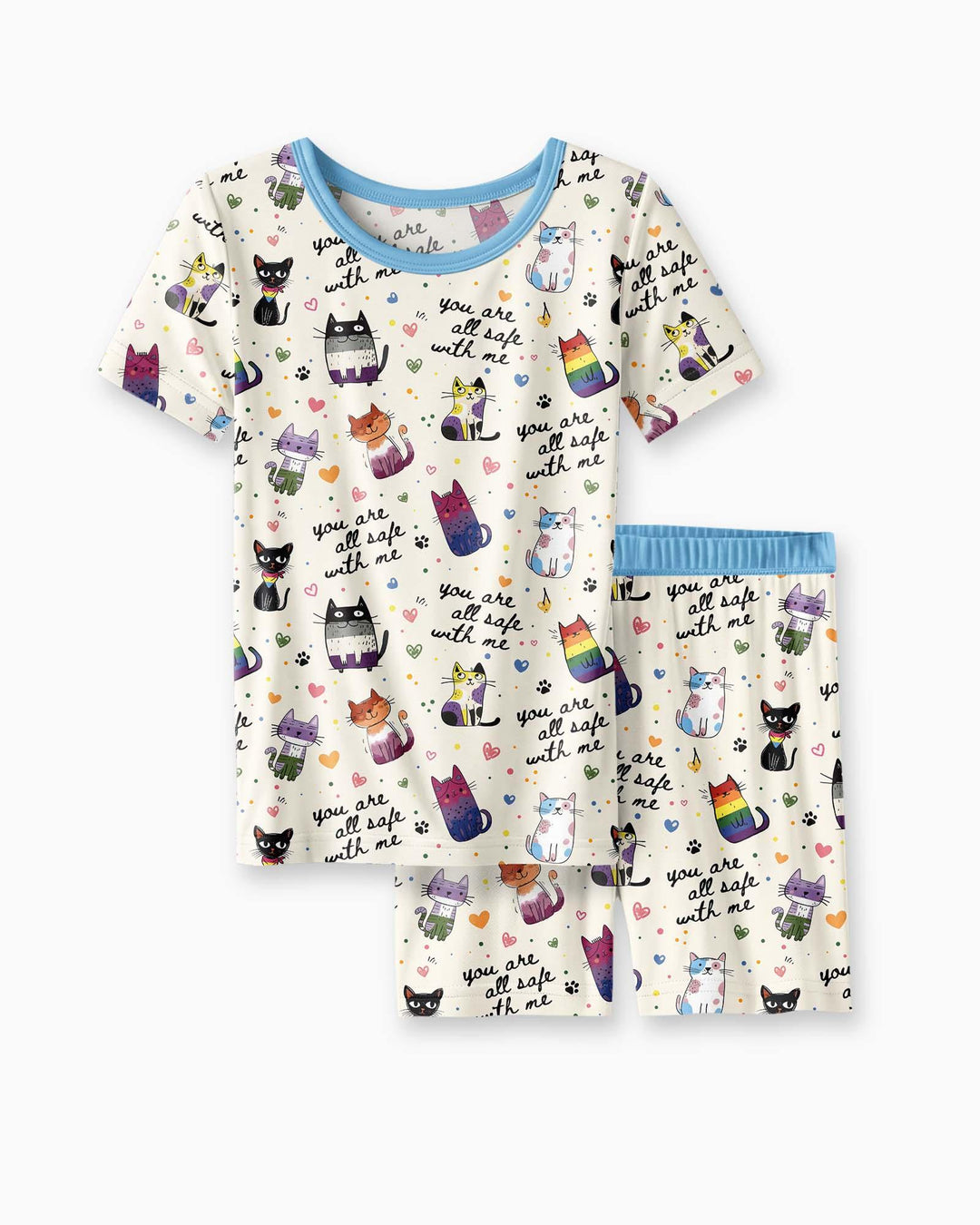Template Zweiteiliges Pyjama-Set mit kurzen Ärmeln und Shorts