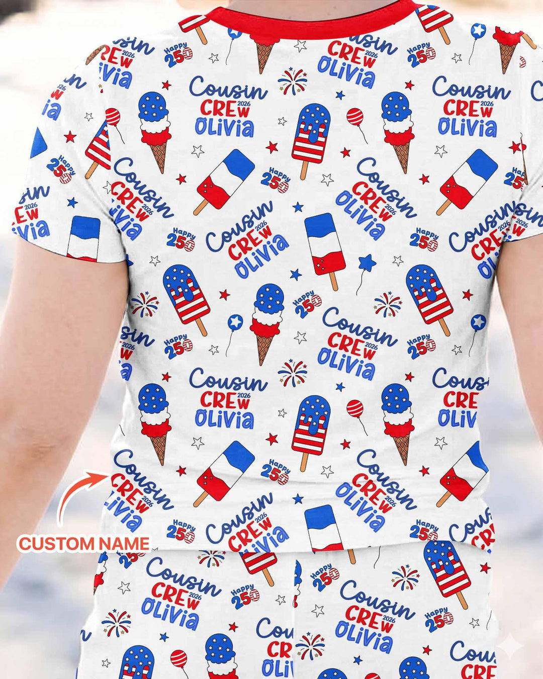 Zweiteiliges, kurzärmliges Pyjama-Set mit Marienkäfern