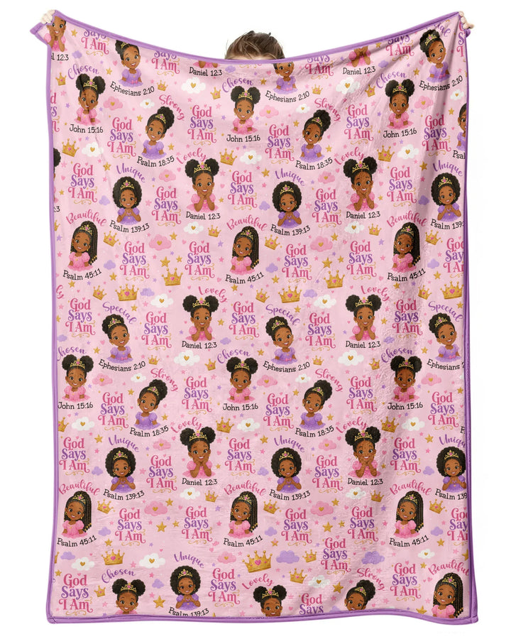 Black Princess God Says I Am Bamboo Blanket