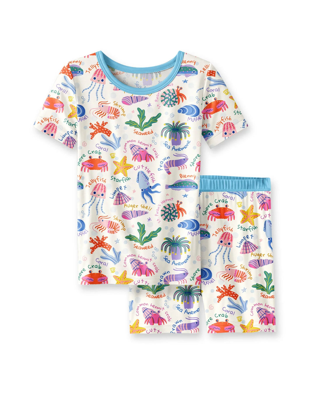 Template Zweiteiliges Pyjama-Set mit kurzen Ärmeln und Shorts