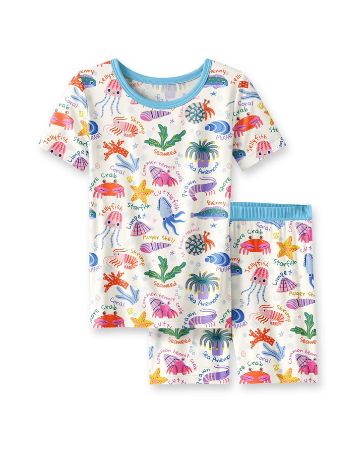 Template Zweiteiliges Pyjama-Set mit kurzen Ärmeln und Shorts
