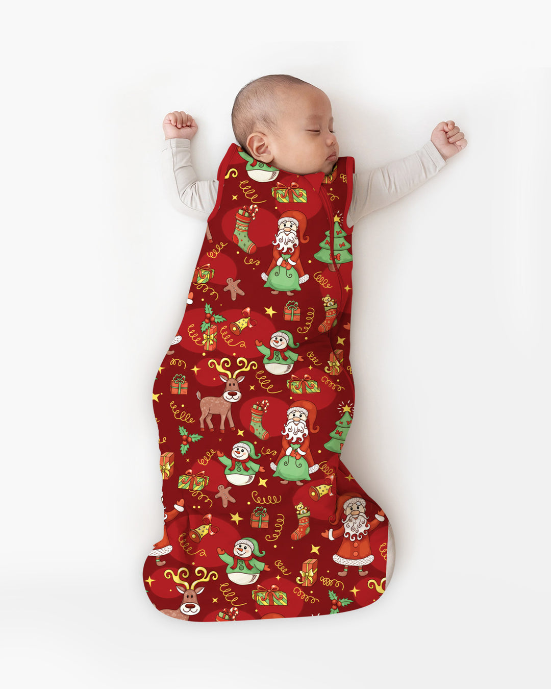 Santa Reindeer Snowflakes Bamboo Sleep Bag