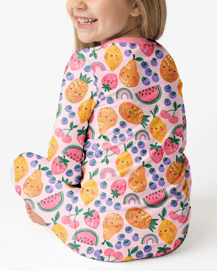 Zweiteiliges Langarm-Pyjama-Set mit Sommerfrüchten