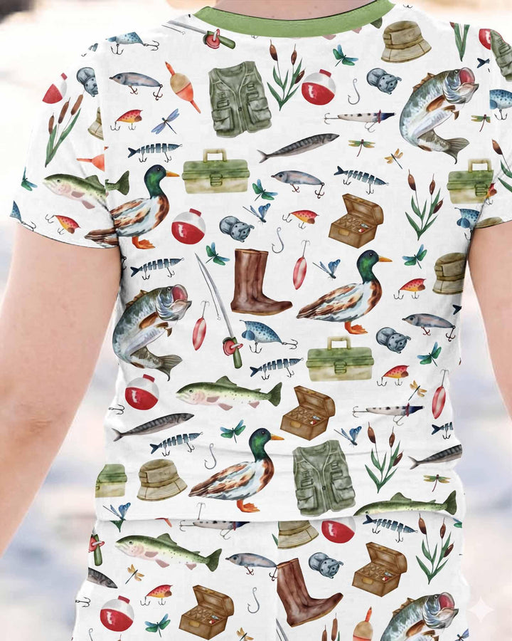 Schlafanzug-Set zweiteilig, kurze Ärmel, kurze Hose, Bambus