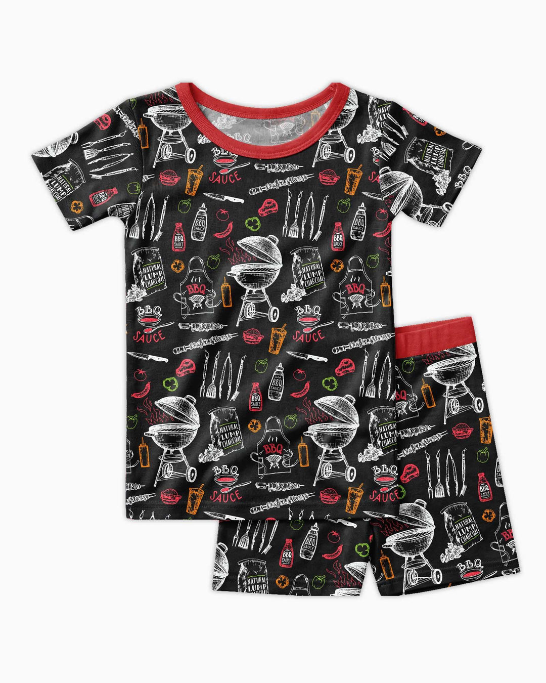 Template Zweiteiliges Pyjama-Set mit kurzen Ärmeln und Shorts