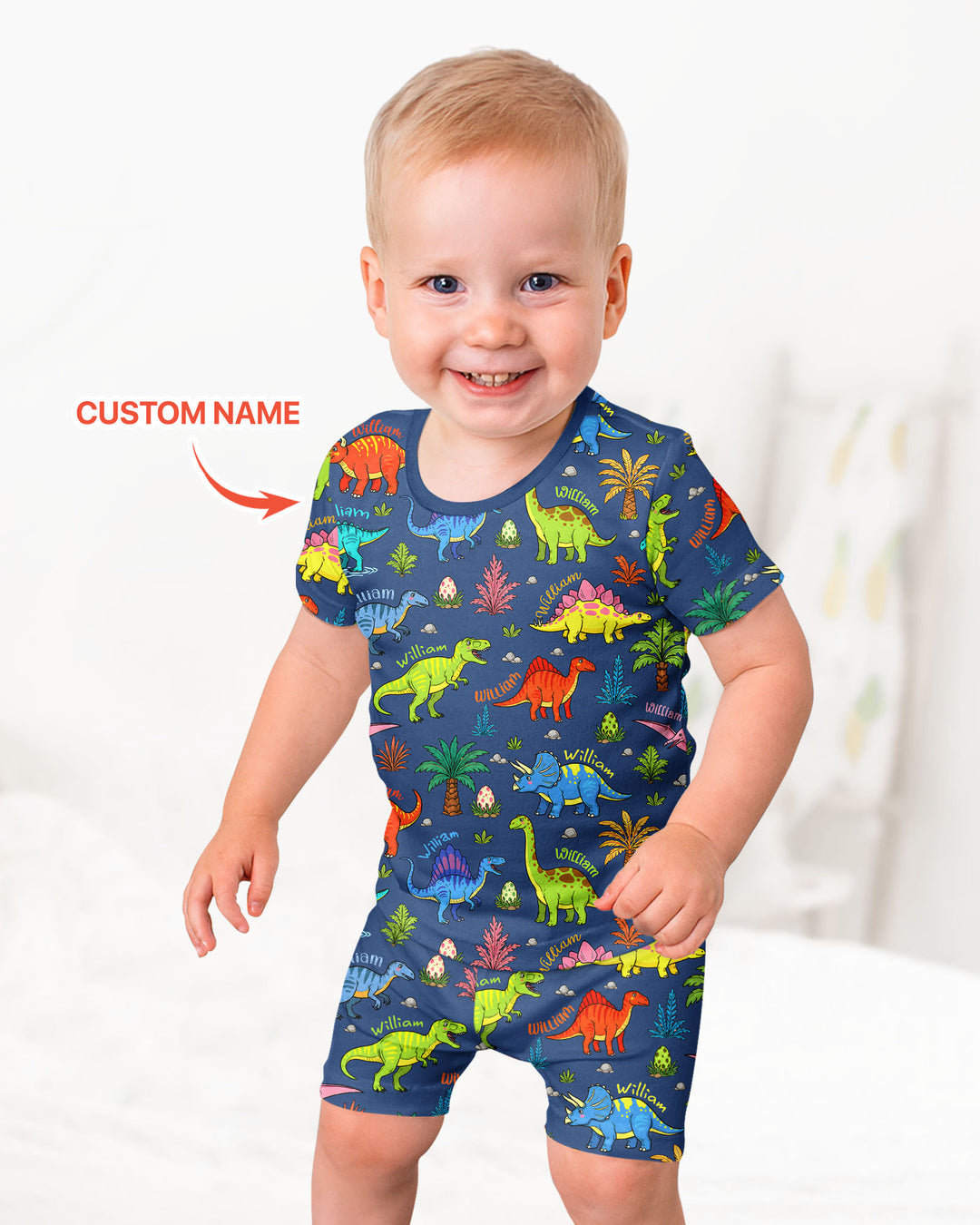 Zweiteiliges Pyjama-Set mit kurzen Ärmeln und Shorts im Sommer-Design