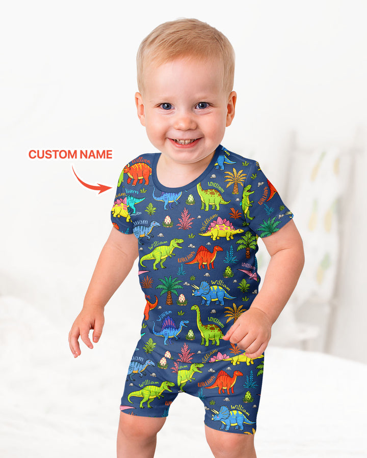 Zweiteiliges Pyjama-Set mit kurzen Ärmeln und Shorts im Sommer-Design