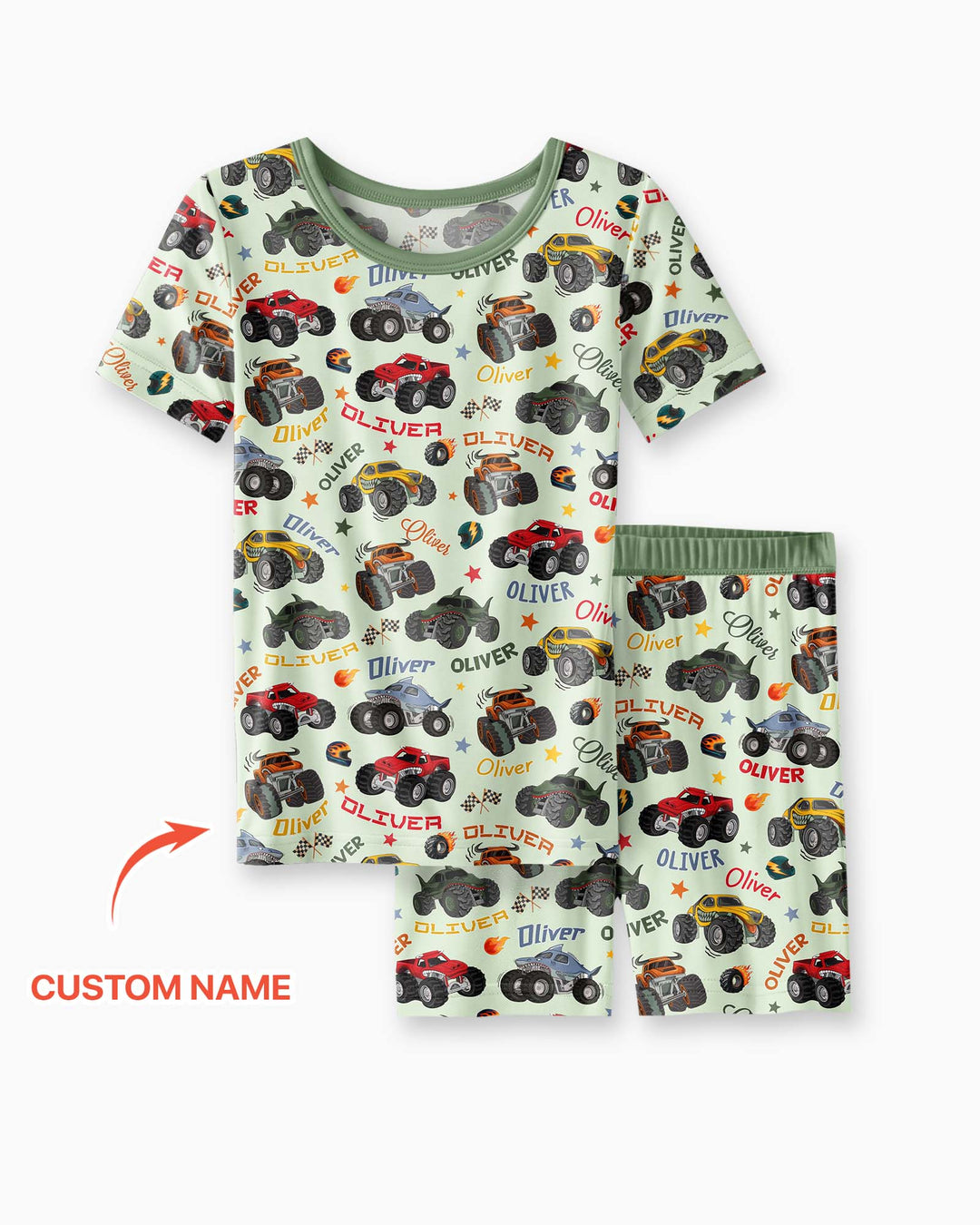 Zweiteiliges Pyjama-Set mit kurzen Ärmeln und Shorts im Sommer-Design