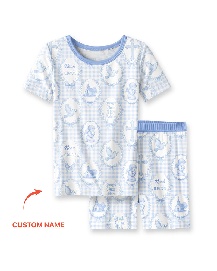 Schlafanzug-Set zweiteilig, kurze Ärmel, kurze Hose, Bambus