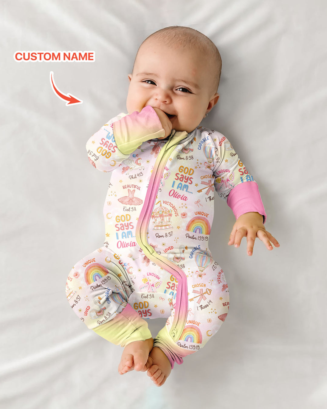 God Says I Am- Ballerina Custom Name Bamboo Convertible Zippy