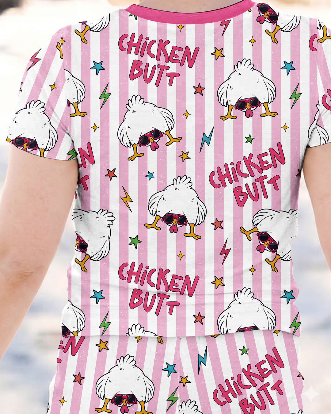 Guess What? Chicken Butt! Bamboo Two Piece Short Sleeve Pajama Set