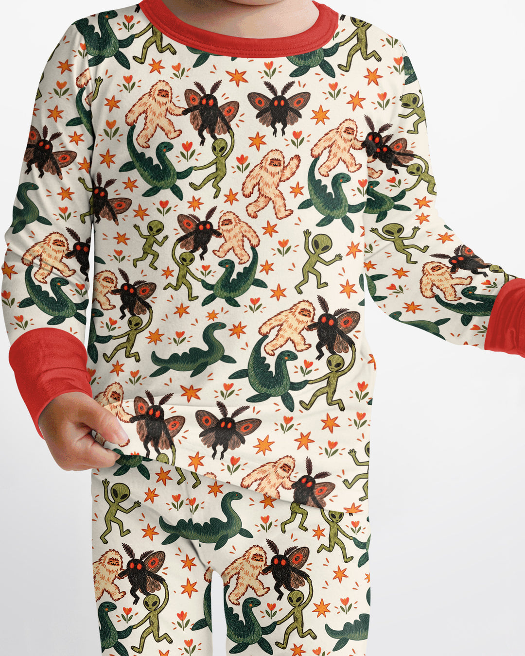 Dancing Cryptids Bamboo Two Piece Long Sleeve Pajama Set
