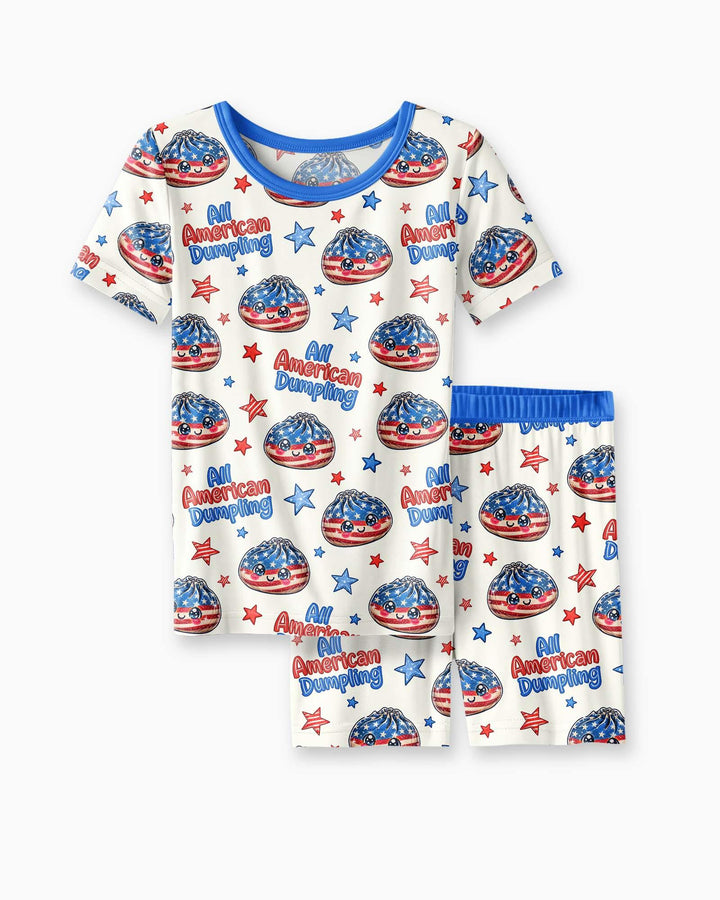 Schlafanzug-Set zweiteilig, kurze Ärmel, kurze Hose, Bambus