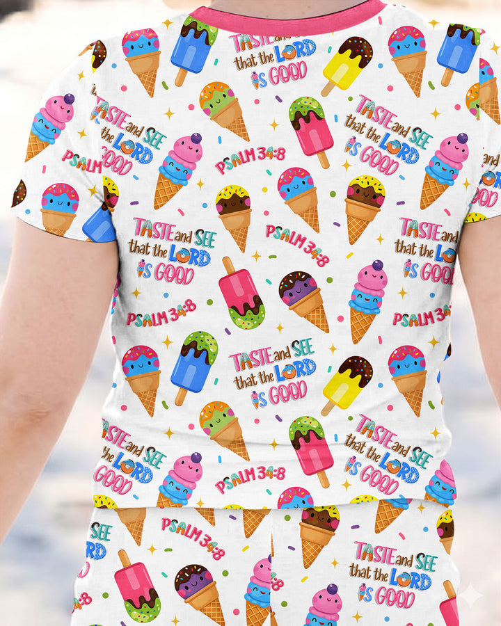 Zweiteiliges Langarm-Pyjama-Set mit Sommerfrüchten