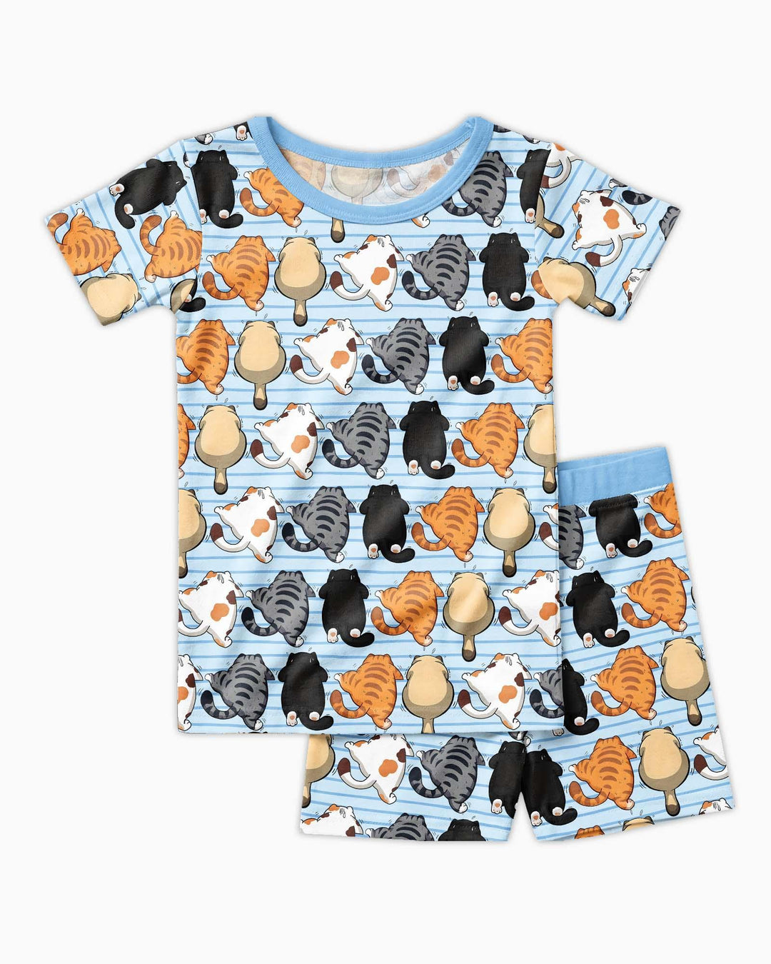 Template Zweiteiliges Pyjama-Set mit kurzen Ärmeln und Shorts