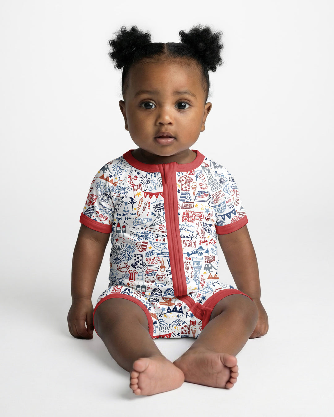 Liberty Doodle 250th Family Matching Bamboo Shorty Zippy