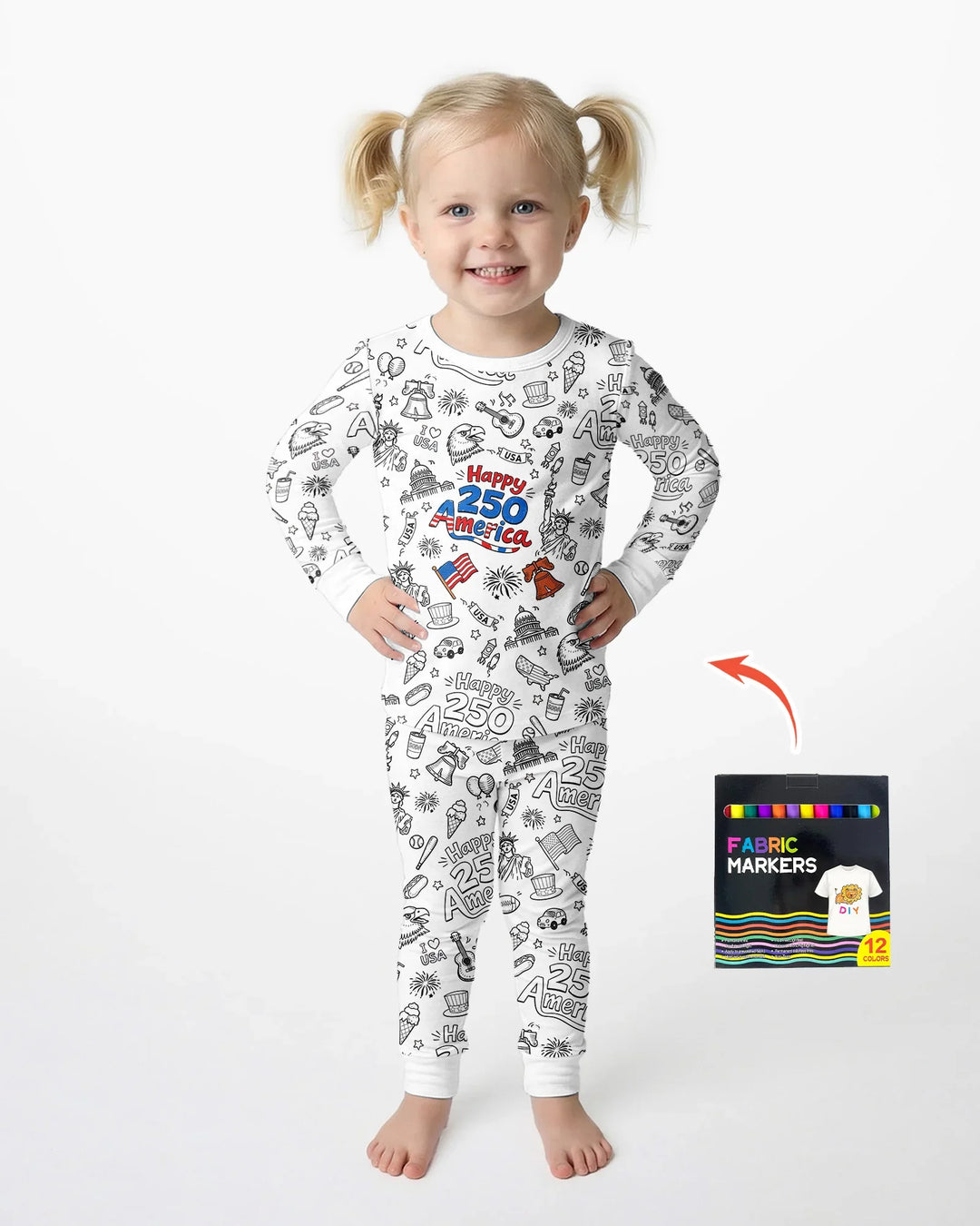Zweiteiliges Langarm-Pyjama-Set mit Sommerfrüchten