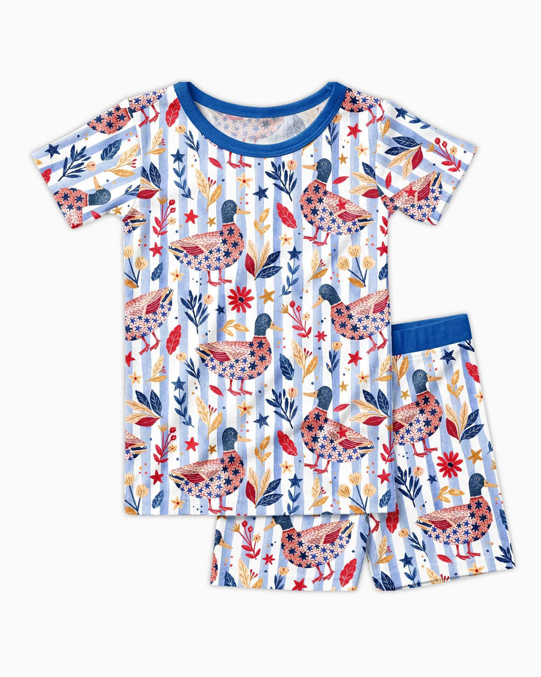 Template Zweiteiliges Pyjama-Set mit kurzen Ärmeln und Shorts