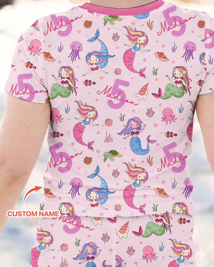Zweiteiliges, kurzärmliges Pyjama-Set mit Marienkäfern