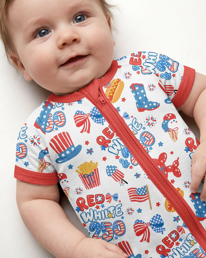 Red White & 250 Bamboo Shorty Zippy