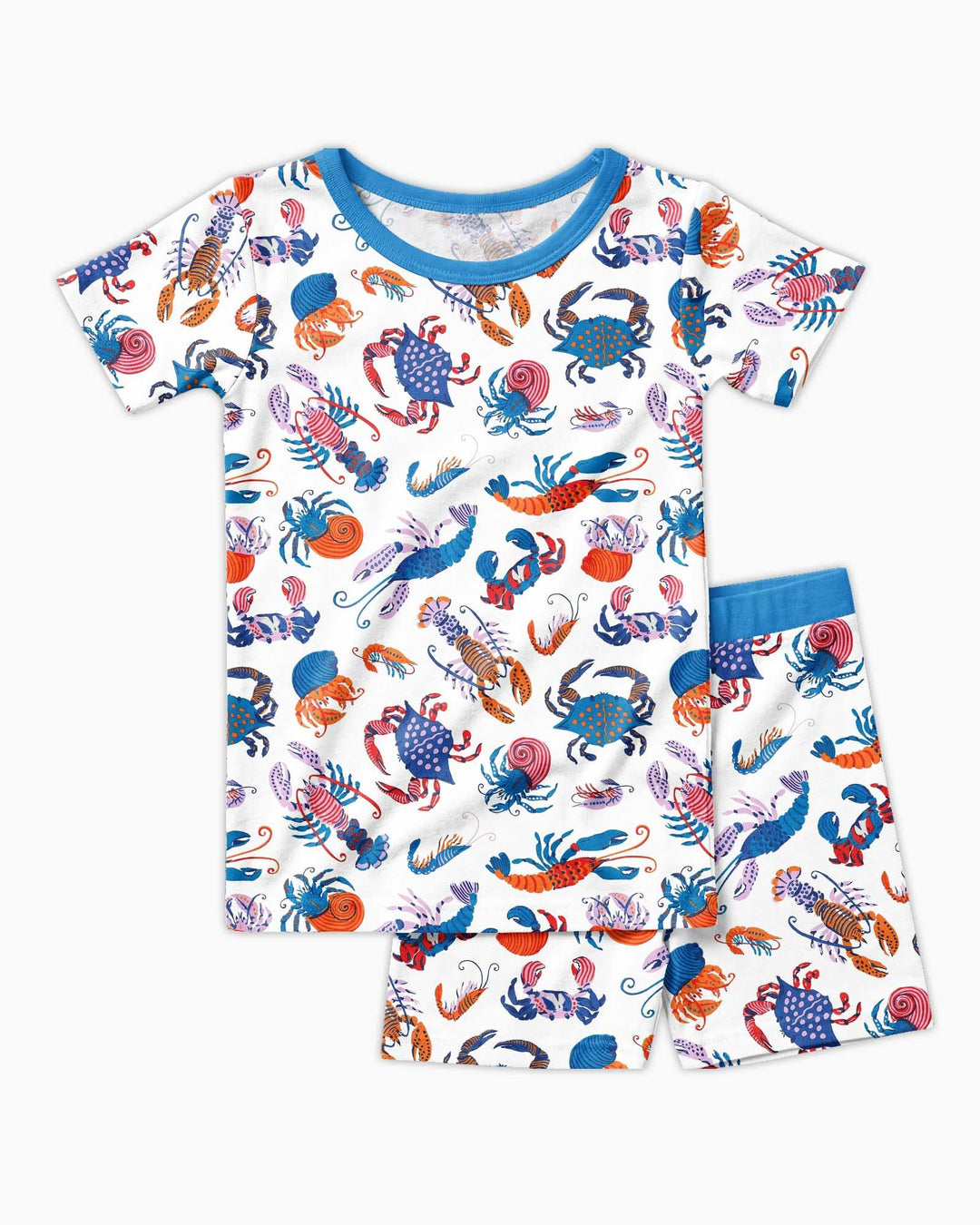 Crustacean Nation Family Matching Bamboo Two Piece Short Sleeve Shorts Pajama Set