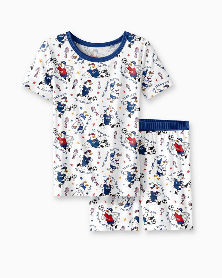 Schlafanzug-Set zweiteilig, kurze Ärmel, kurze Hose, Bambus