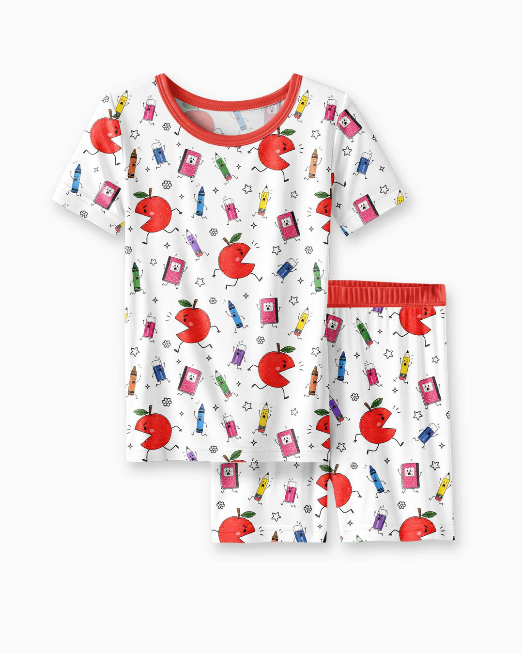 Schlafanzug-Set zweiteilig, kurze Ärmel, kurze Hose, Bambus