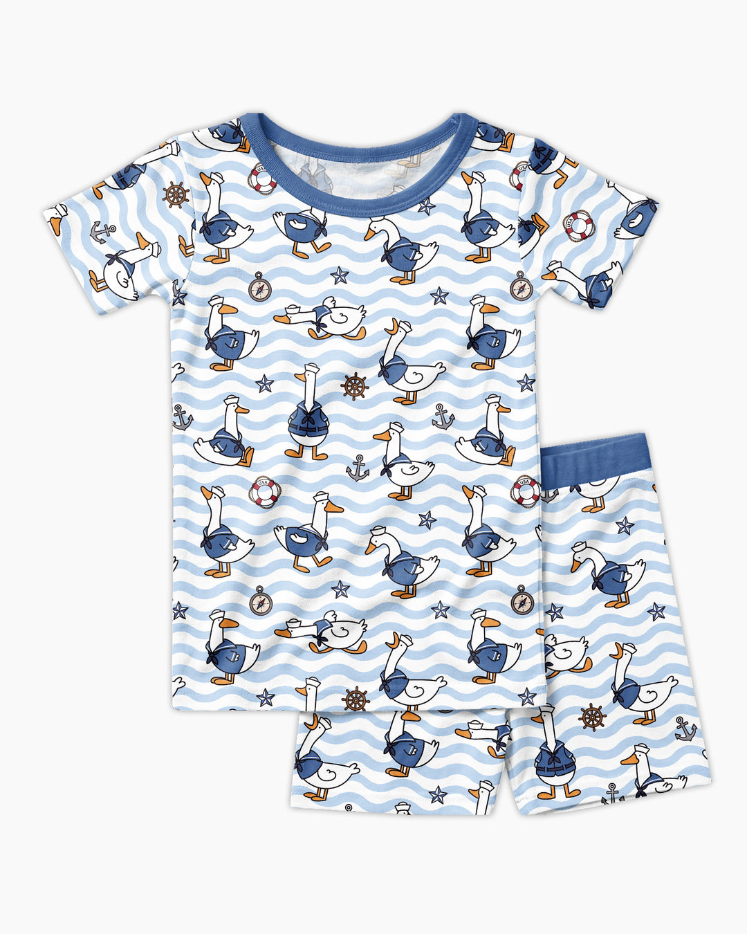 Schlafanzug-Set zweiteilig, kurze Ärmel, kurze Hose, Bambus
