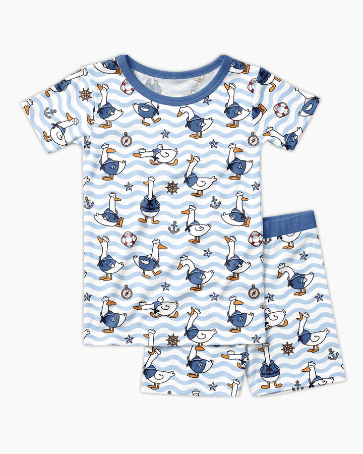 Schlafanzug-Set zweiteilig, kurze Ärmel, kurze Hose, Bambus
