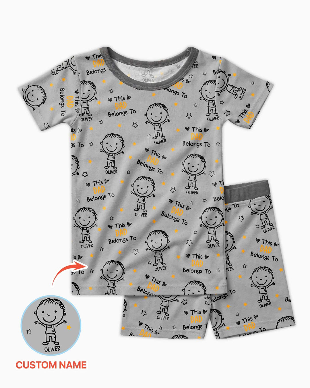 Zweiteiliges Pyjama-Set mit kurzen Ärmeln und Shorts im Sommer-Design
